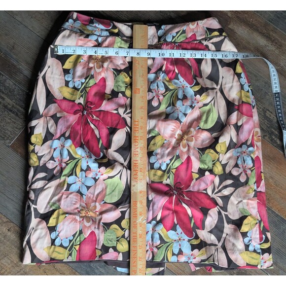 Talbots Woman 12W Floral Print Silk Blend Stretch A-Line Skirt - Plus Size - Picture 5 of 6